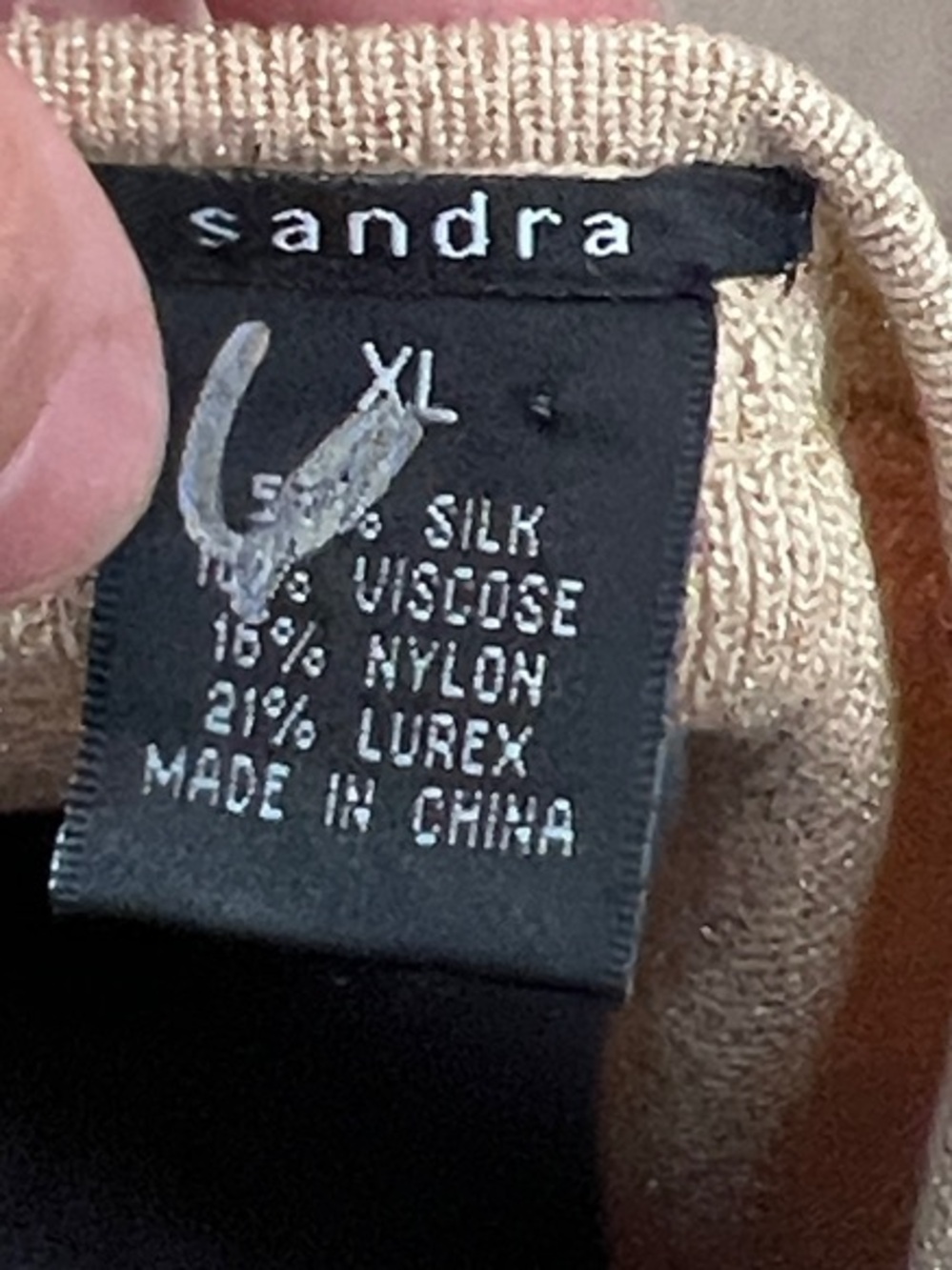 Sandra Gold Knit V-Neck Sleeveless Beaded Camisole - Picture 2 of 7